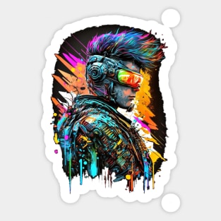 Neon Cyberpunk Hacker - V1.03 Sticker